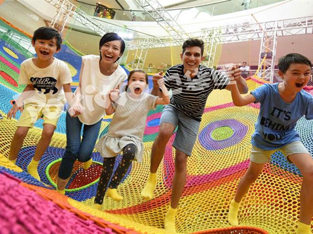 儿童彩虹攀爬绳网,打造新型室内儿童乐园